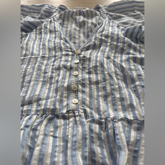Veronica Beard Maple Blue White Striped Top 8 - Picture 7 of 9